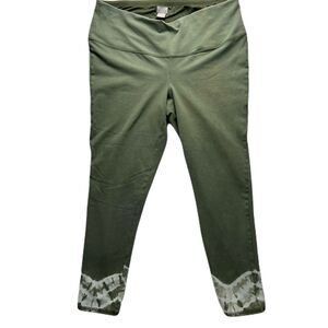 Chico's Zenergy So Slimming Tie-Dye Stretch Knit Leggings Green Sz 3 / XL